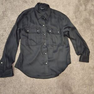Chic Black Button-Up Blouse